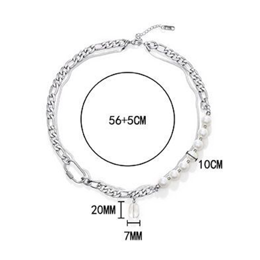 链长56cmx尾链5cmx吊坠长20mmx吊坠宽7mmx珍珠直径10mm